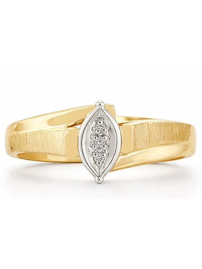 Genuine Diamond Ring Solid 10k Yellow Gold